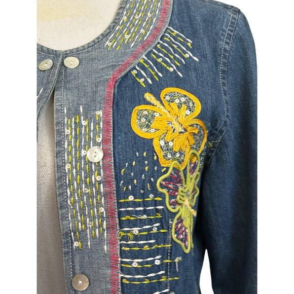 Bleu Bayou Jacket, vintage, bohemian, artsy, cottagecore, vacation, whimsical - Picture 4 of 8